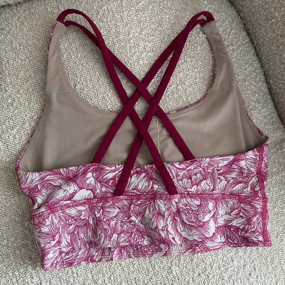 lululemon | Floral Bloom White Star Ruby Energy Bra *Long Line